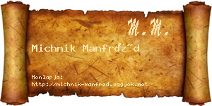 Michnik Manfréd névjegykártya